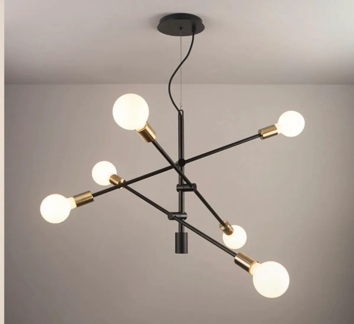 Luxury black multi-arm ceiling light