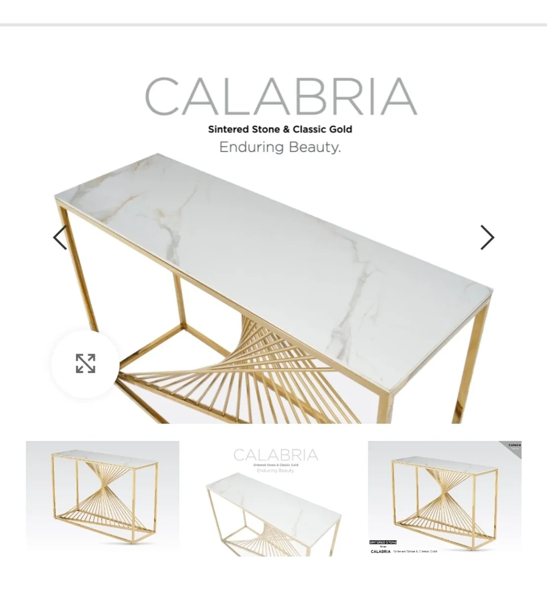 Calabria Console Table Tile / Gold Finish - Image 1