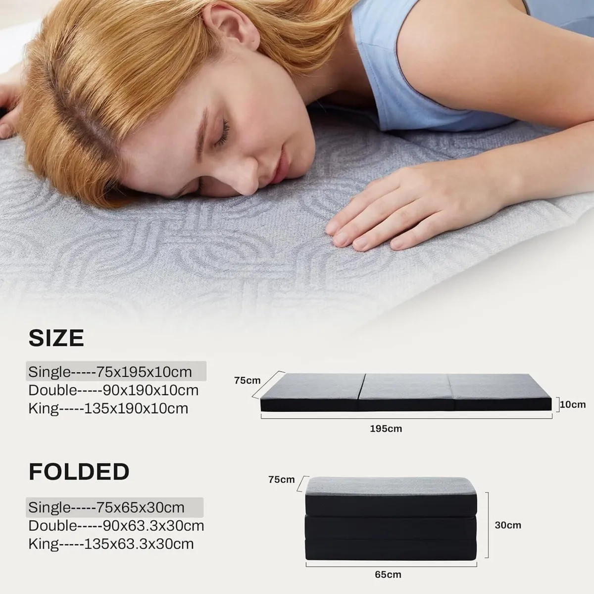 Folding Mattress Memory Foam Foldable - Image 2