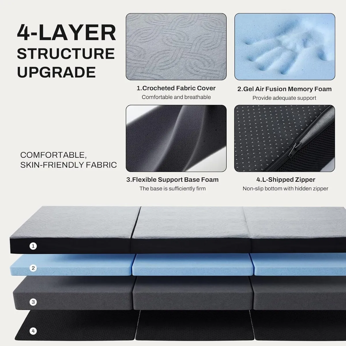 Folding Mattress Memory Foam Foldable - Image 3