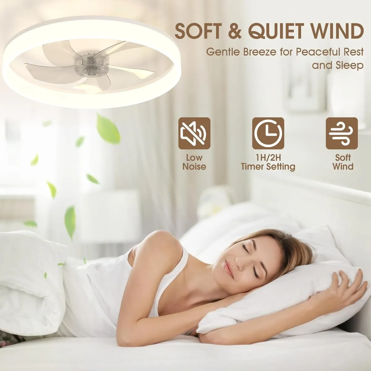 Ceiling Fan with Light Remote 3000K-6500K Dimmable - Image 4