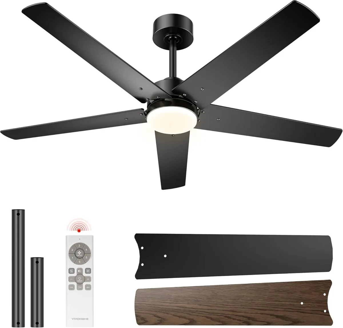 52" Ceiling Fans with Lights Low Profile Remote - Image 1