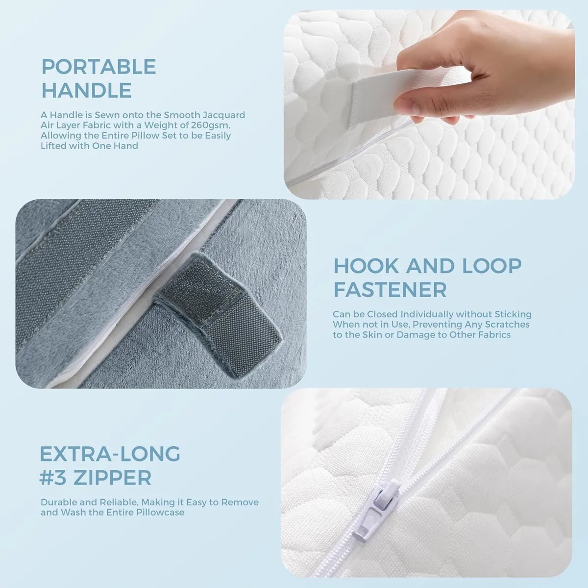 3-In-1 Orthopaedic Bed Wedge Pillow Set Memory - Image 3