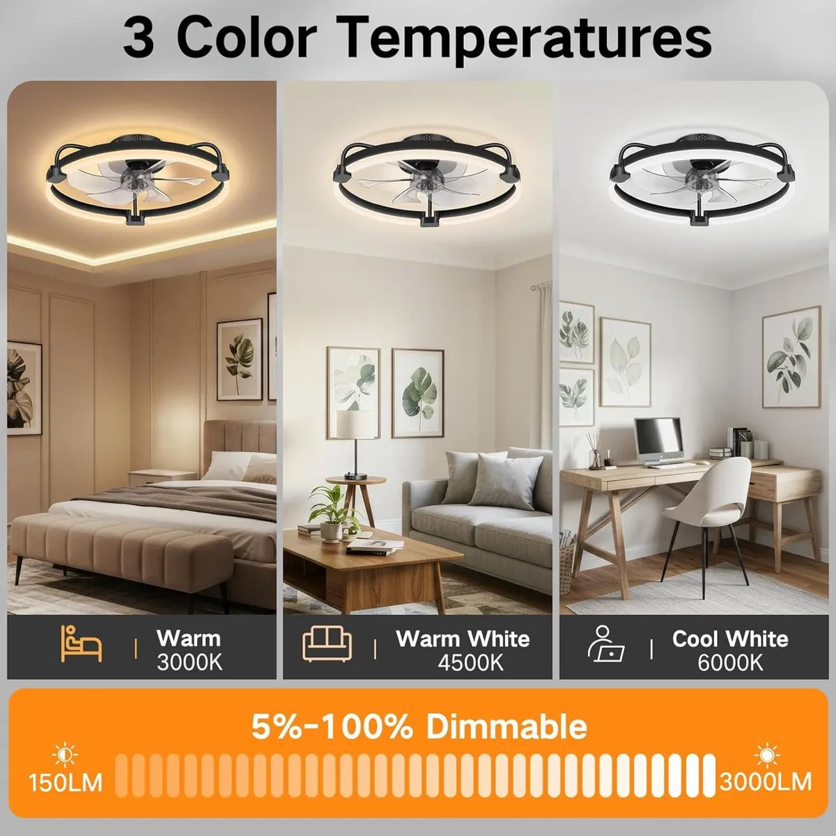 50CM Ceiling Fans with Lights and Remote 6 - Image 3