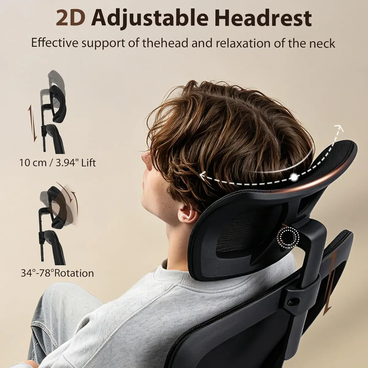 Office Chair Desk with Adjustable Headrest Lumbar - Image 4