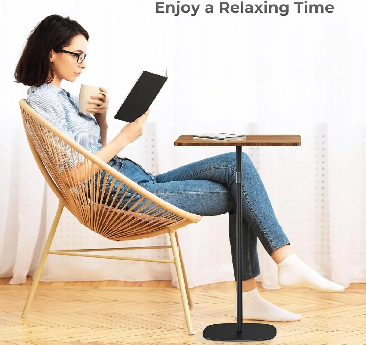 Portable Laptop Stand Bedside Sofa Table - Image 2