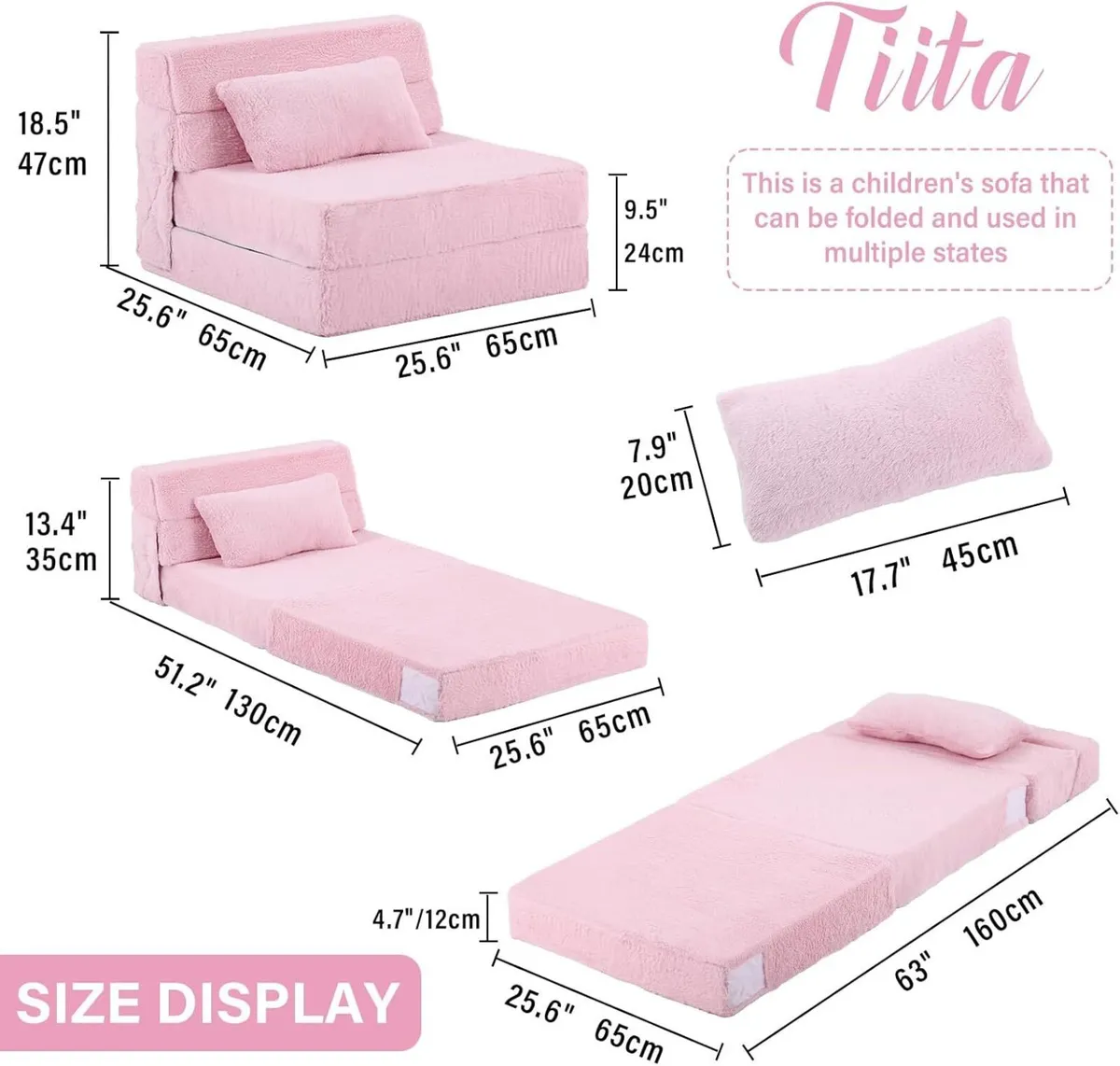 Folding Sofa Bed for Kids Quad-Fold Mattress - Image 3