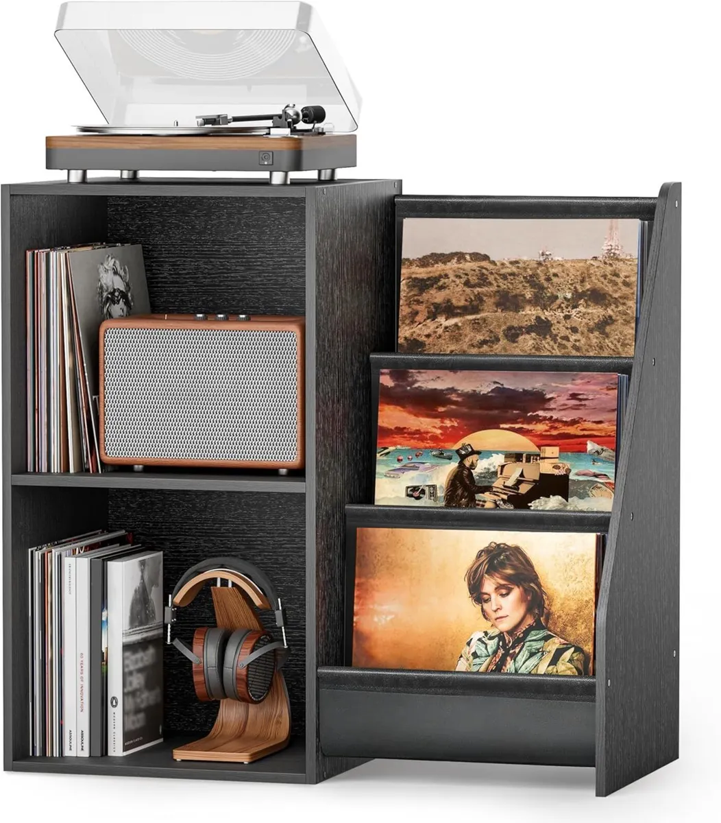 Record Player Stand with Vinyl Storage for 220 - Image 1