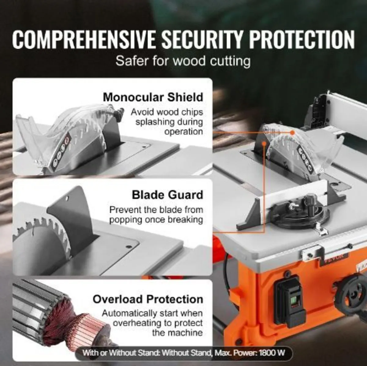 1800 W Table Saw Electric Cutting Machine, 625 mm - Image 3