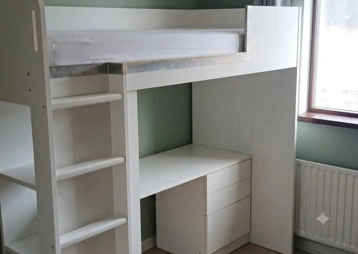 Loft bed with desk -Ikea