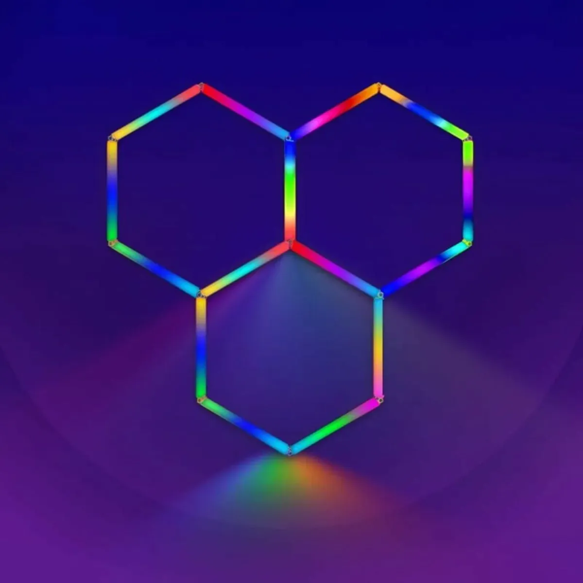 HEXAGON LED LIGHTS & FRAME CAR GARAGE WORKSHOP - Image 3