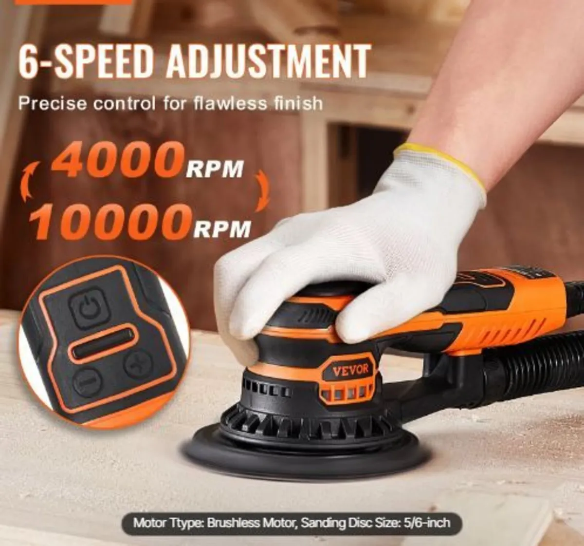 Random Orbital Sander 5 & 6-Inch, 350W - Image 3