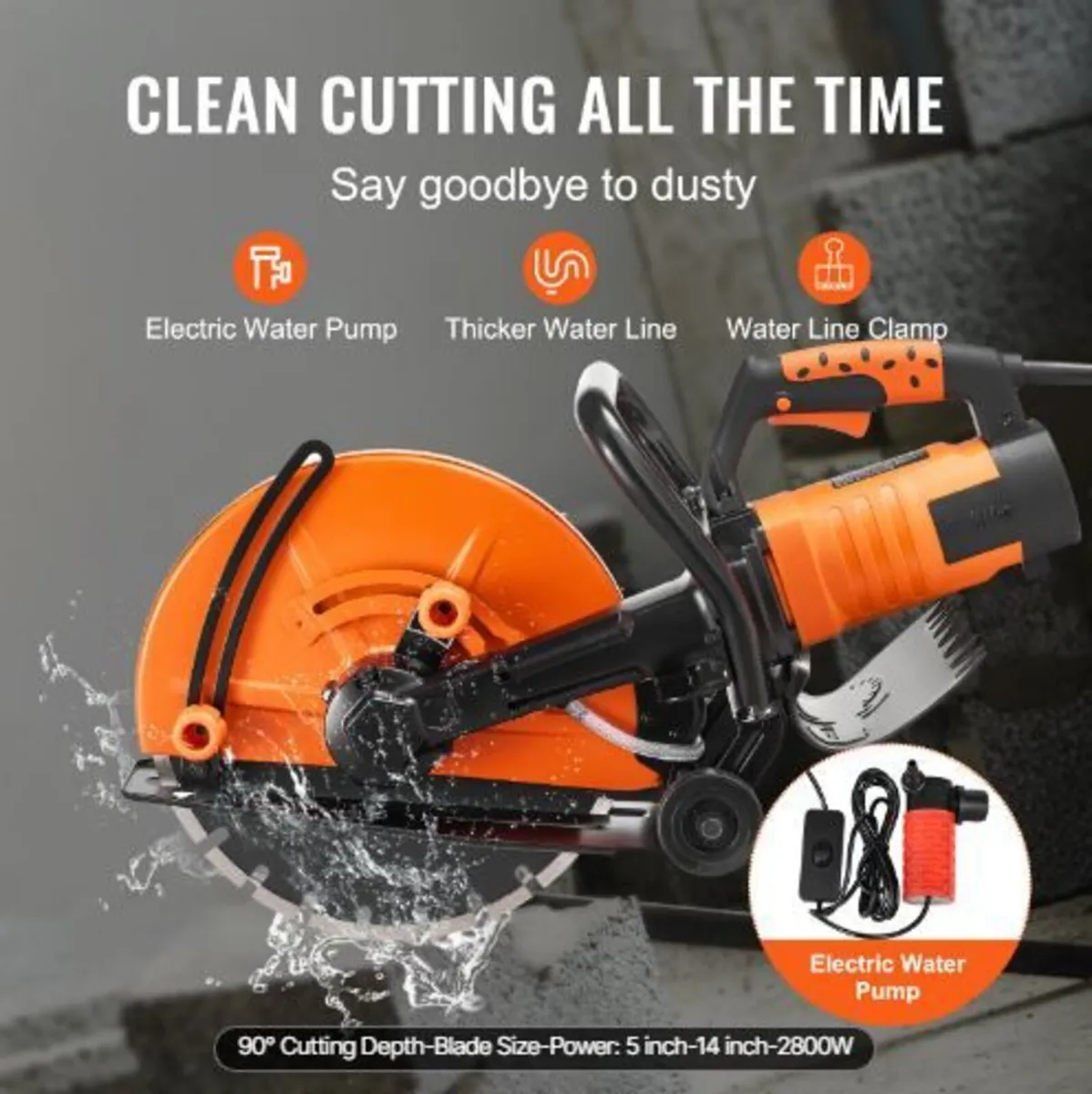 14"/35.6 cm Electric Concrete Saw - Image 3