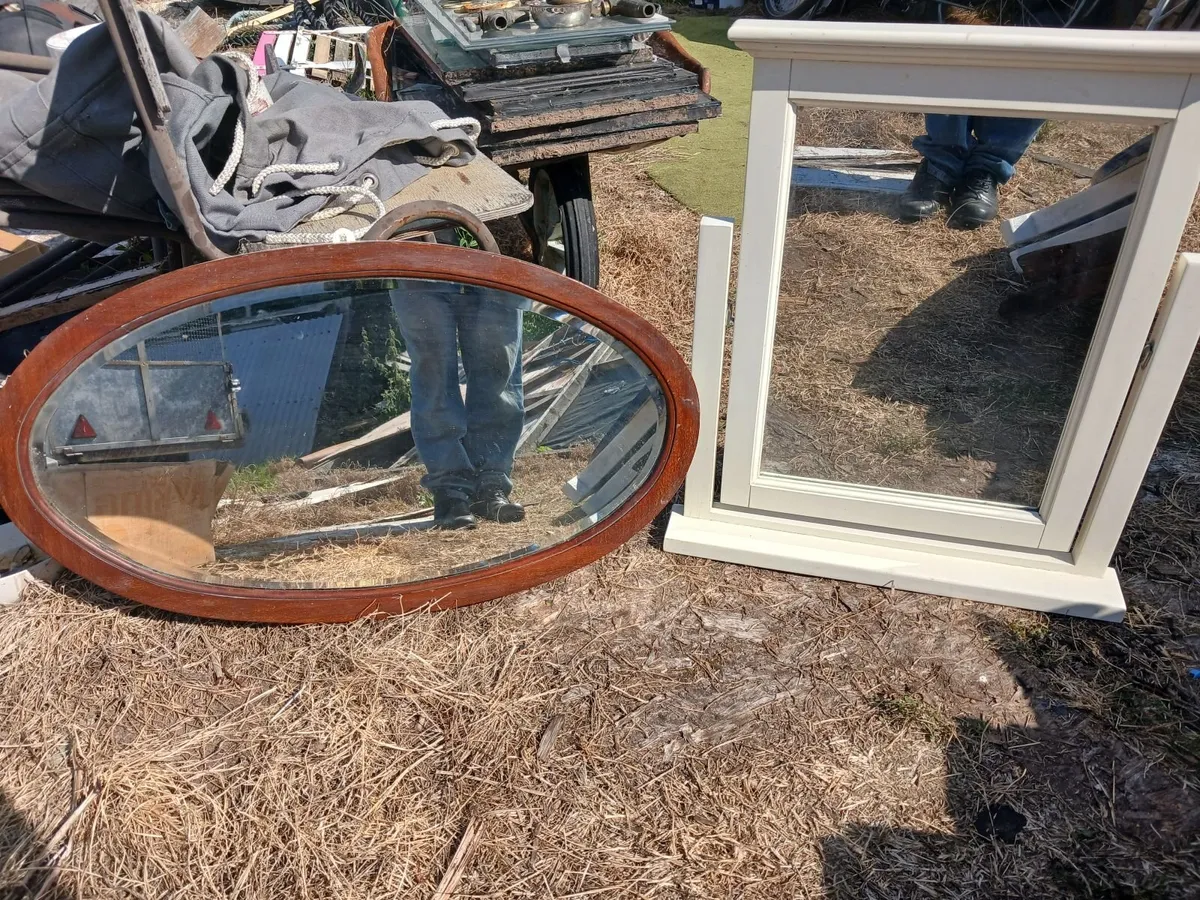 Vintage Bevelled Mirror. & Dresser Mirror. - Image 2