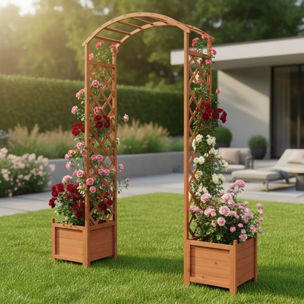 Trellis Rose Arch Brown Climbing Aid-FREE Delivery - Image 1