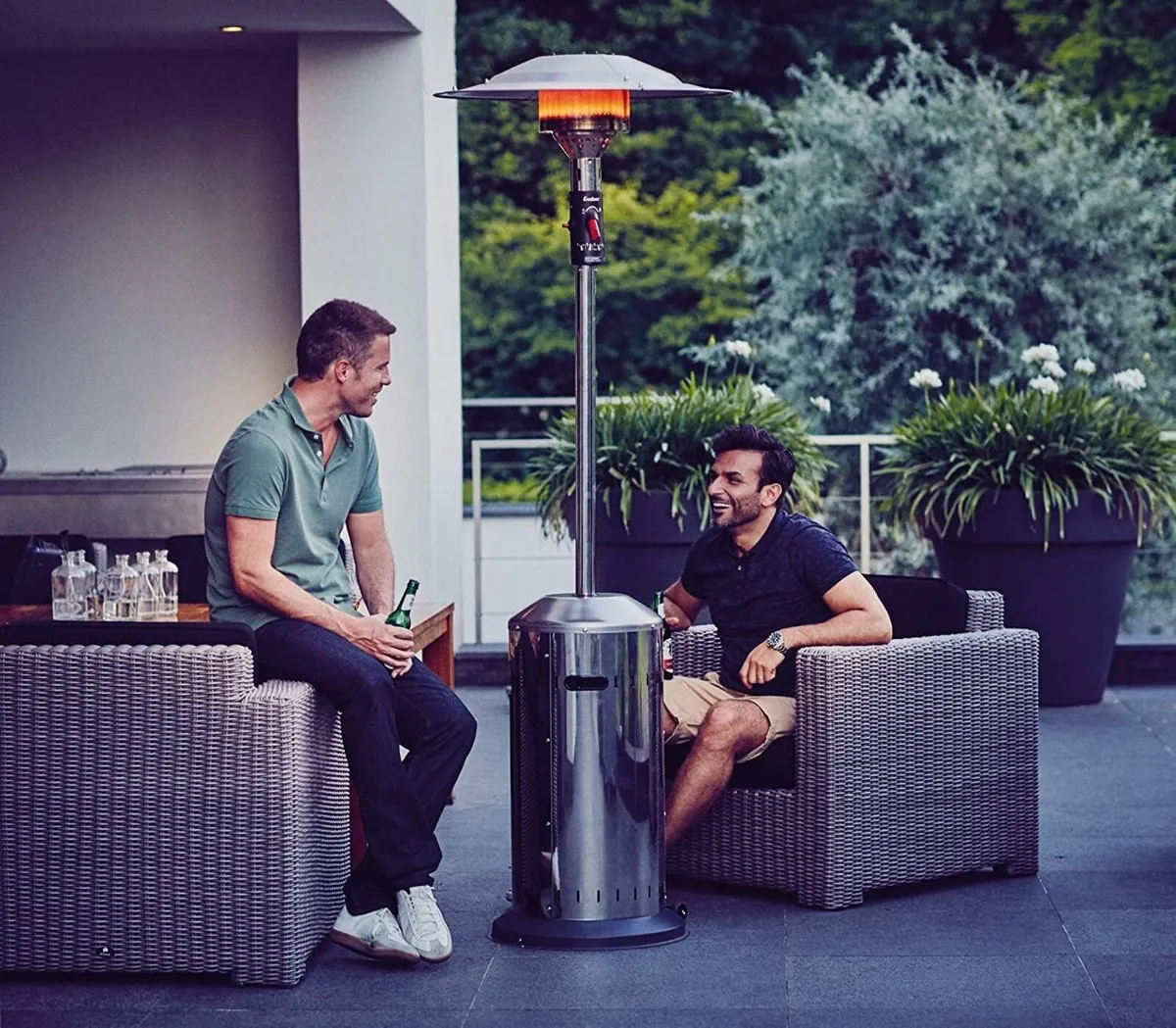 Gas Patio Heater Silver Outdoor Garden Heater - Image 3