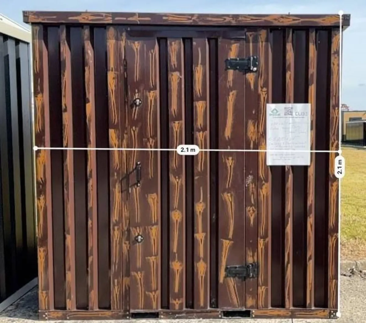 1m × 2m (3.3ft × 6.6ft) CUBE Heavy Duty Steel Shed - Image 1