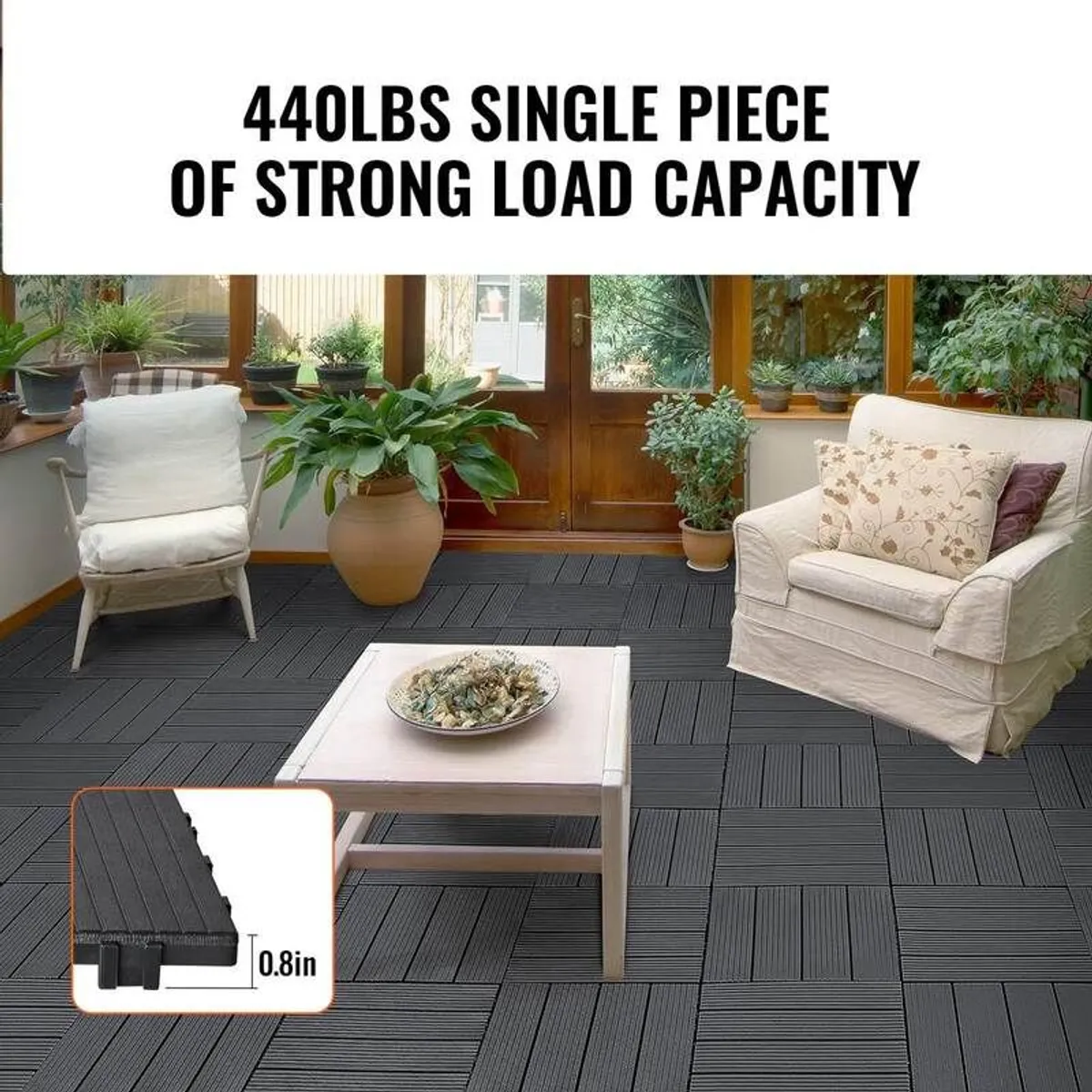 VEVOR Interlocking Deck Tiles 108 TilesApprox. 10m2 - Image 4