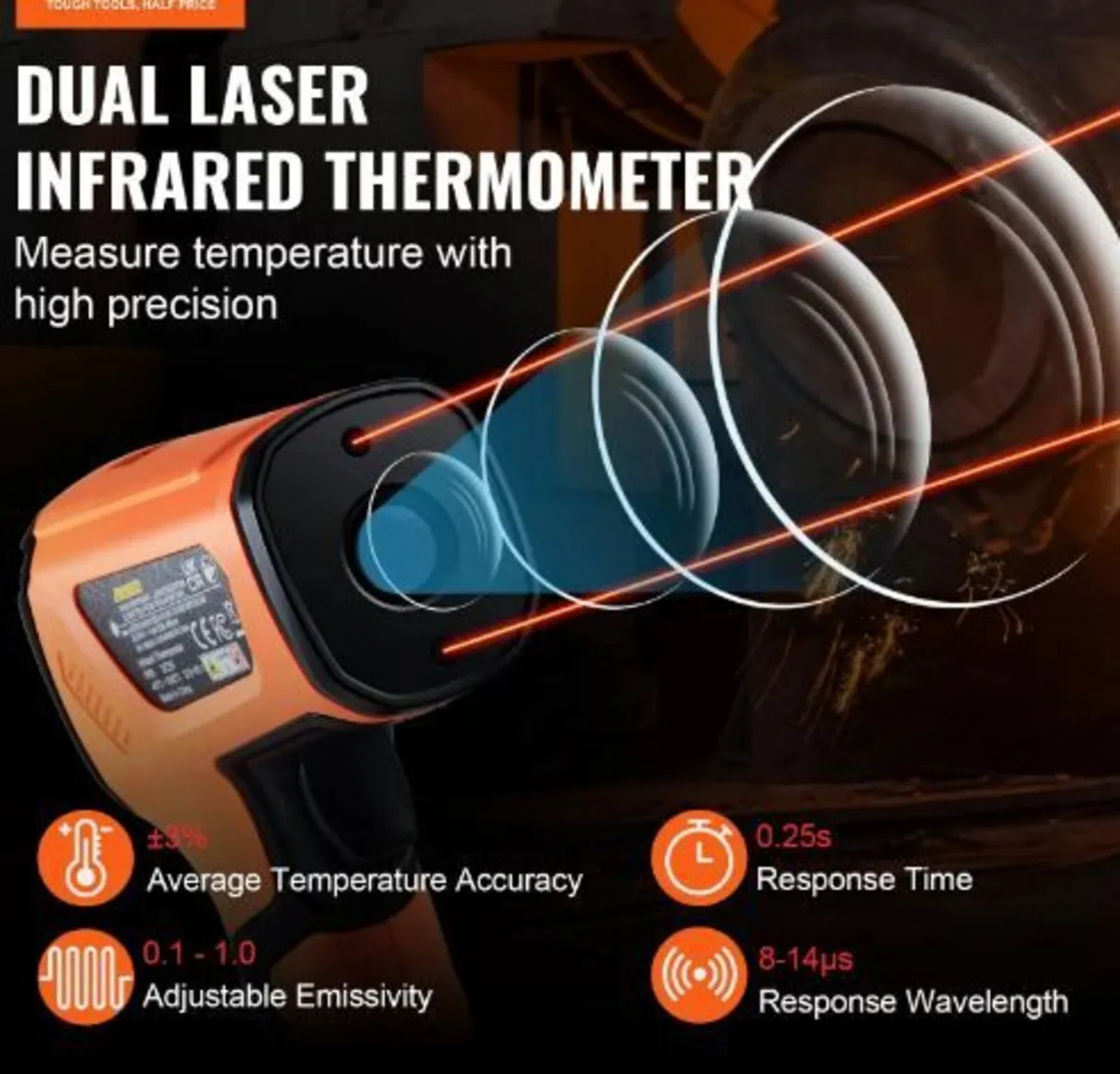 Infrared Thermometer, -40~2732°F Dual Laser - Image 3