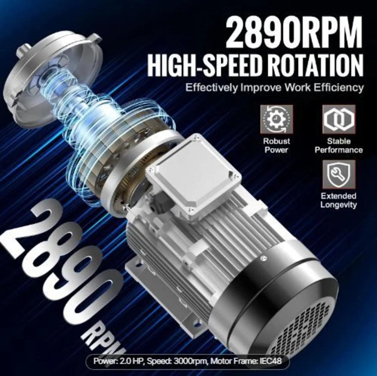 2.2KW Electric Motor 2890 rpm, AC 400V - Image 2