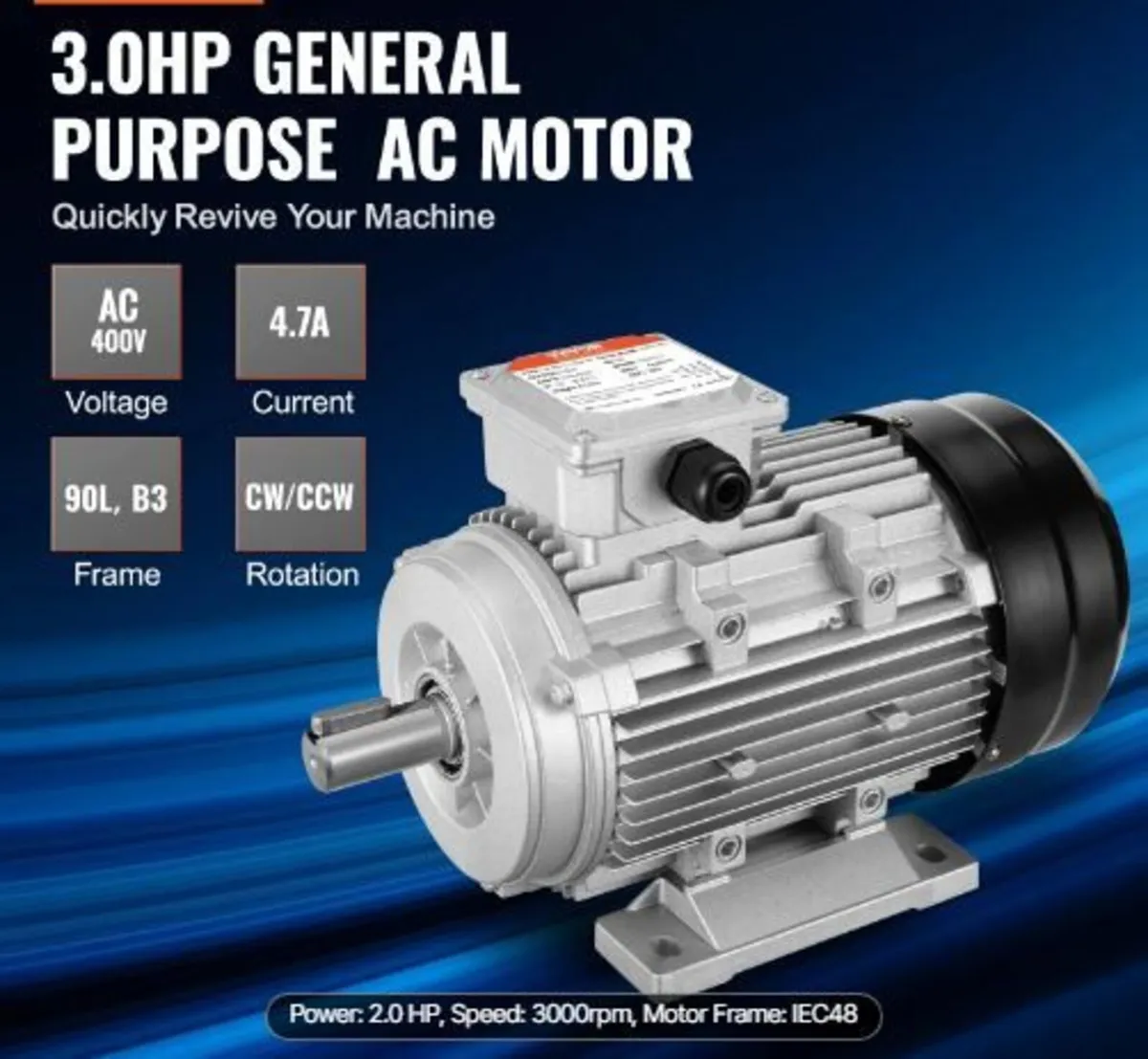 2.2KW Electric Motor 2890 rpm, AC 400V - Image 3