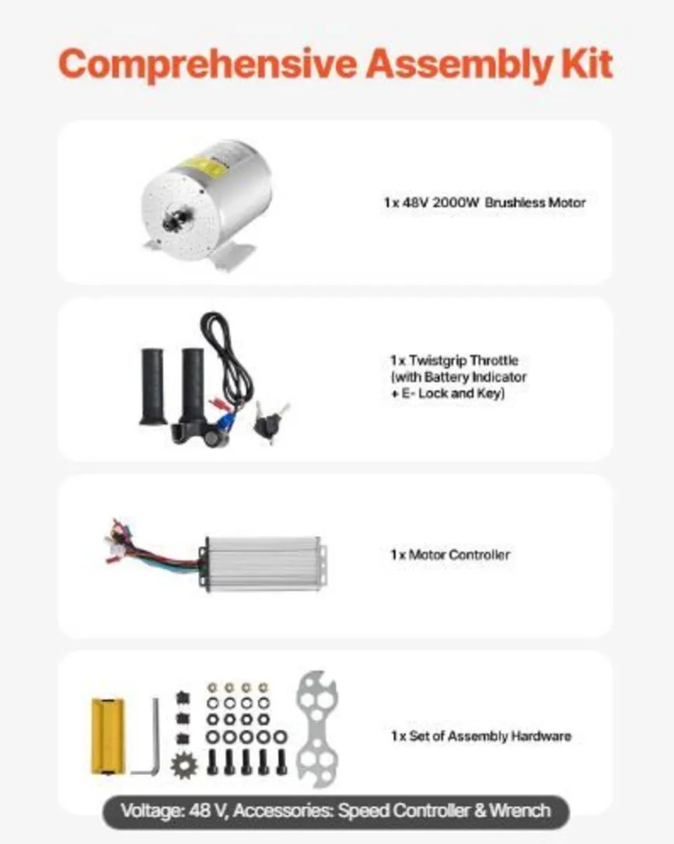2000W Electric Brushless DC Motor Kit - Image 4