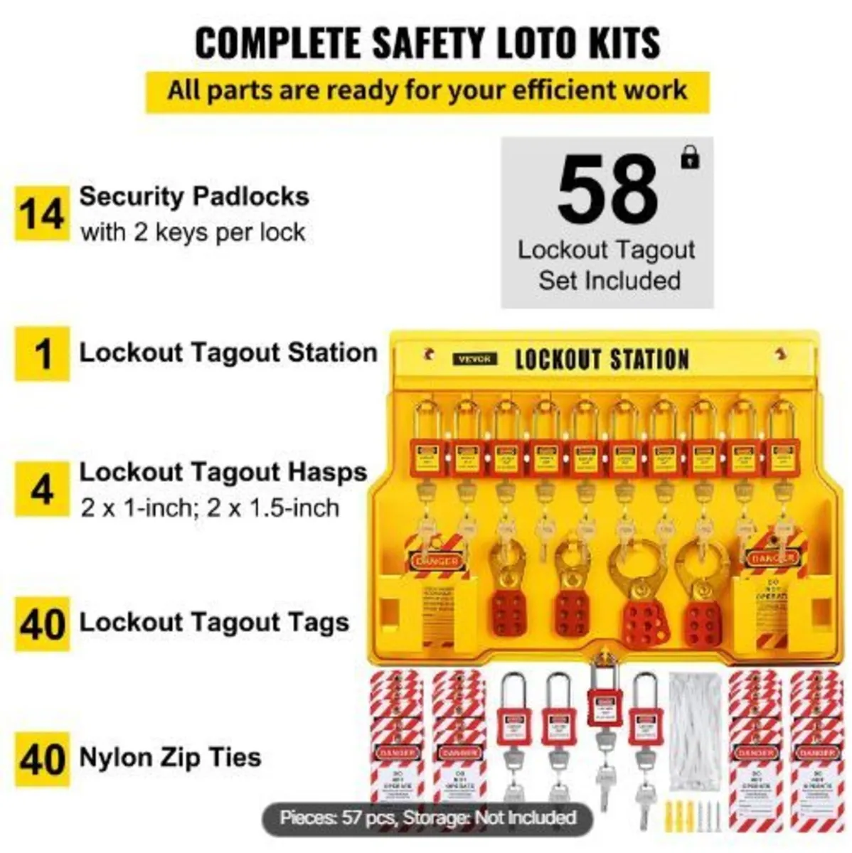 58 PCS Lockout Tagout Kits, Electrical Safety - Image 3
