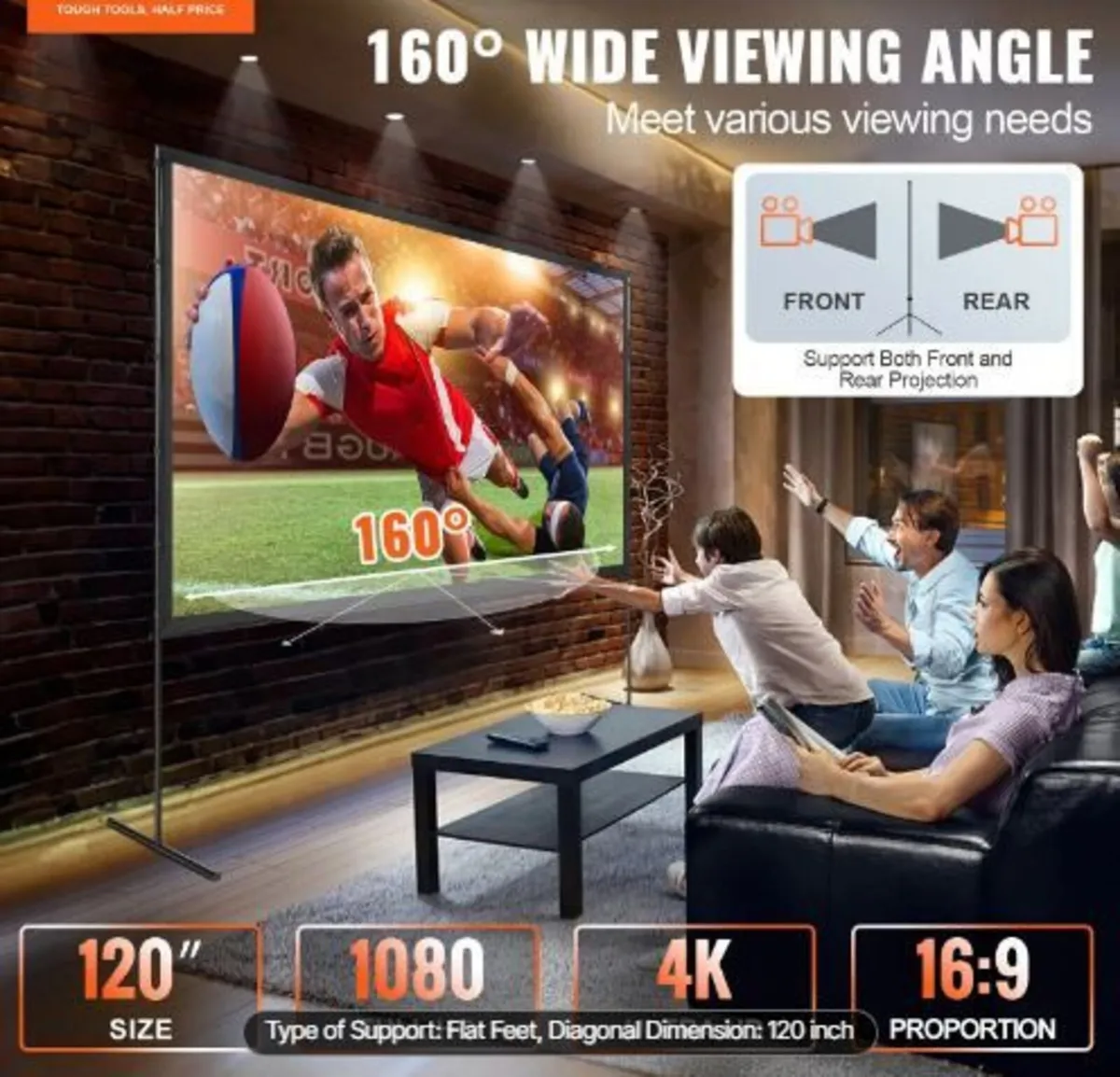 Projector Screen with Stand, 120 inch - Image 3