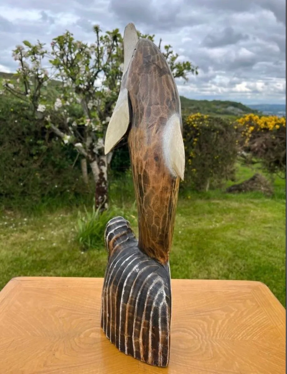 Wooden dolphin sculpture - Image 4