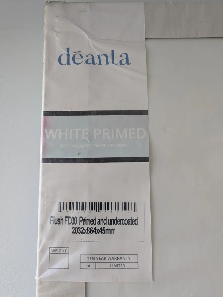 Deanta Flush White Internal FD30 Fire Door - Image 2