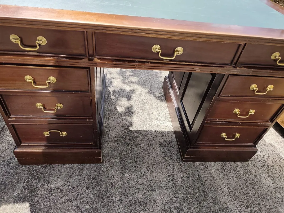 Antique Twin Pedestal Desk - Image 2