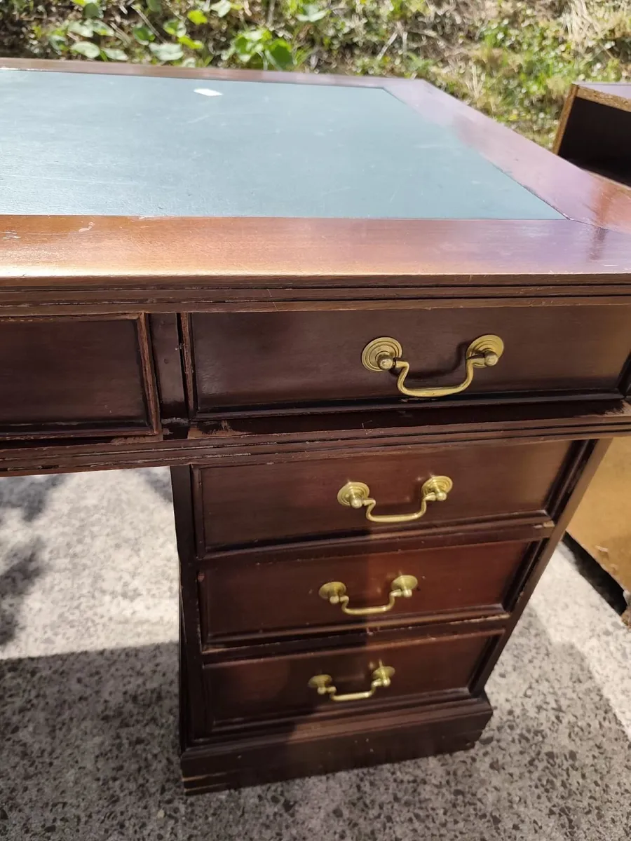 Antique Twin Pedestal Desk - Image 4