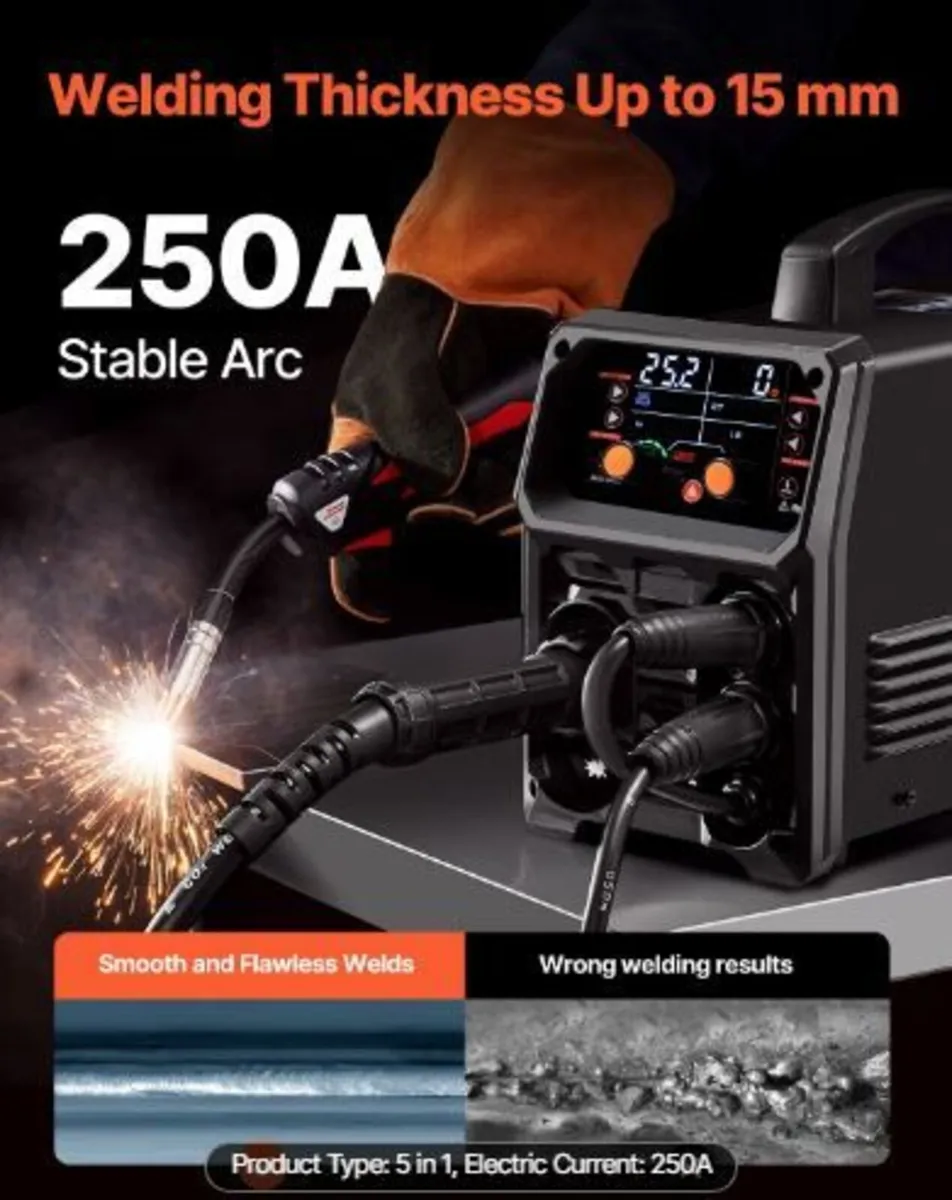 Pro MIG Welder, 250Amp Pluse Mig Welding Machine - Image 4