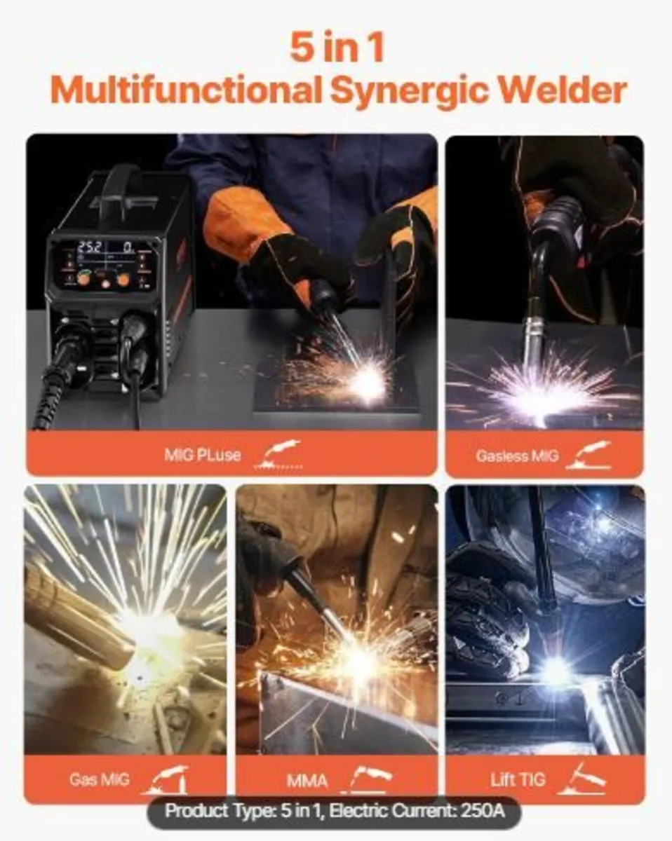 Pro MIG Welder, 250Amp Pluse Mig Welding Machine - Image 2