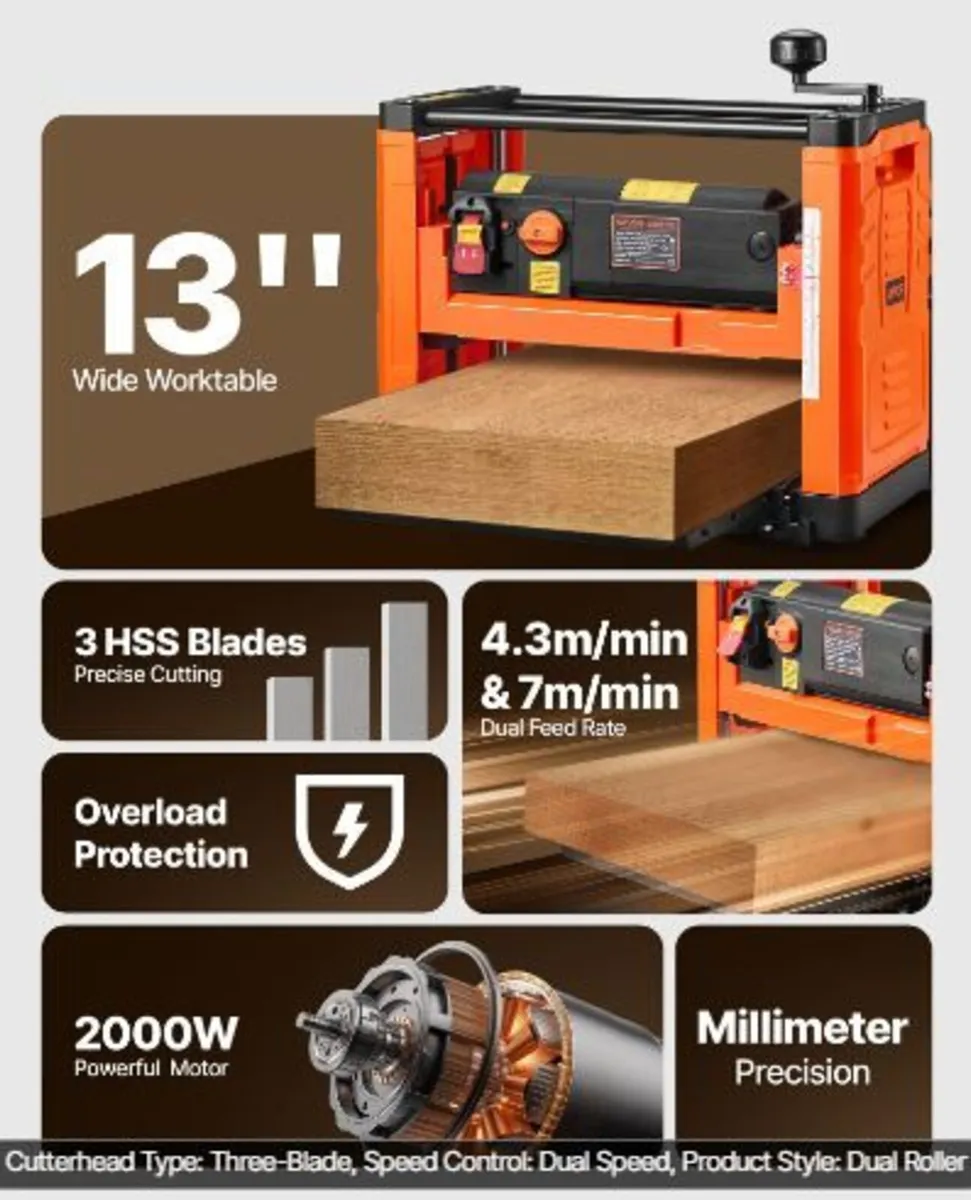 Thickness Planer, Two Speed, 330 mm - Image 3