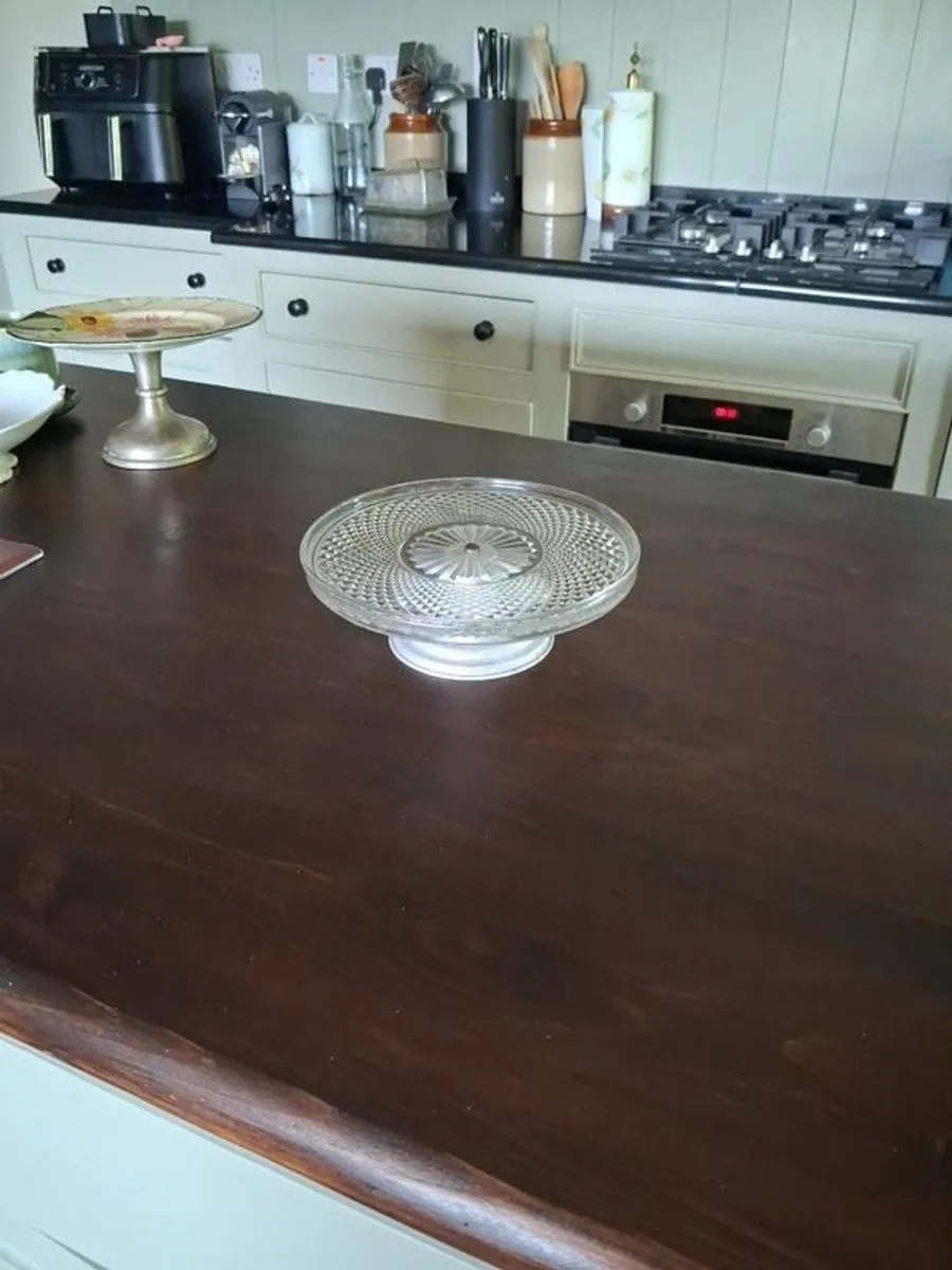 Vintage glass cake stand - Image 1