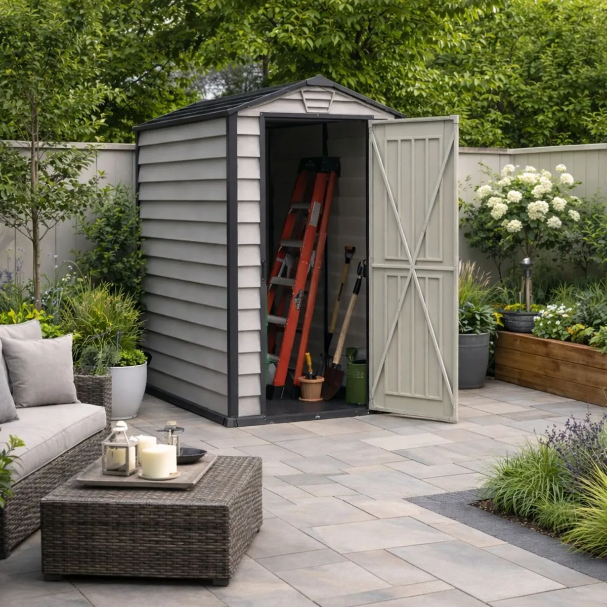 4×6 Evermore Vinyl Garden Shed Maintenance Free - Image 1