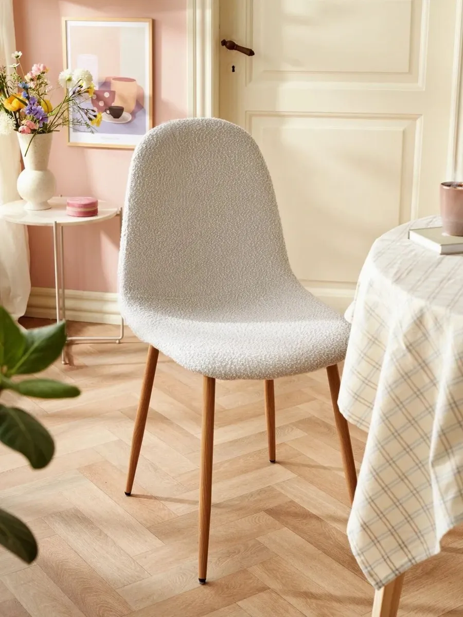2 x Søstrene Grene CLARA Bouclé Dining Chairs - Image 1