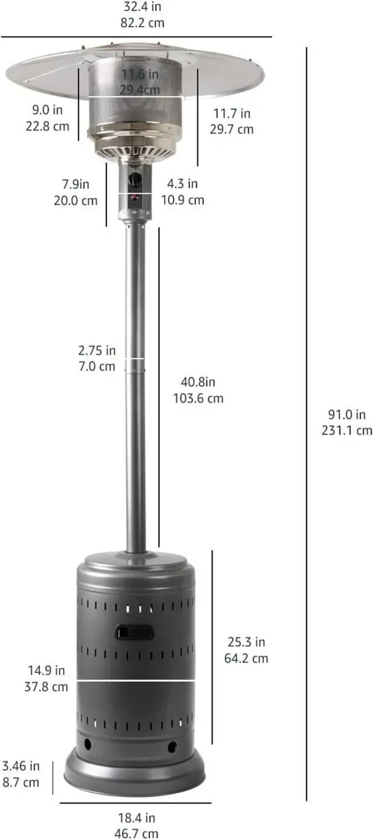Patio Heater Propane Mushroom Heater with Wheels - Image 1