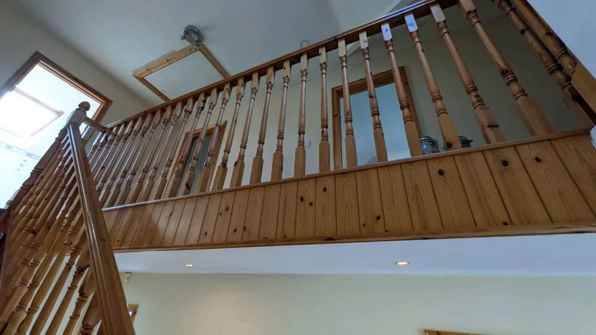 Pine Staircase with Spindles, Handrail & Landing - Image 3