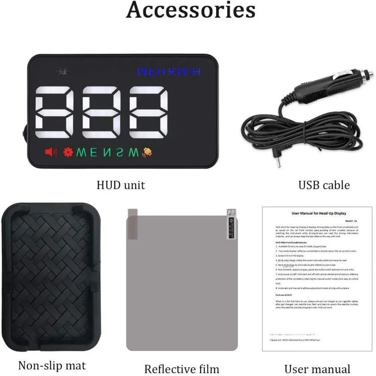 GPS Speed Display Large Font Windshield Tracker - Image 1