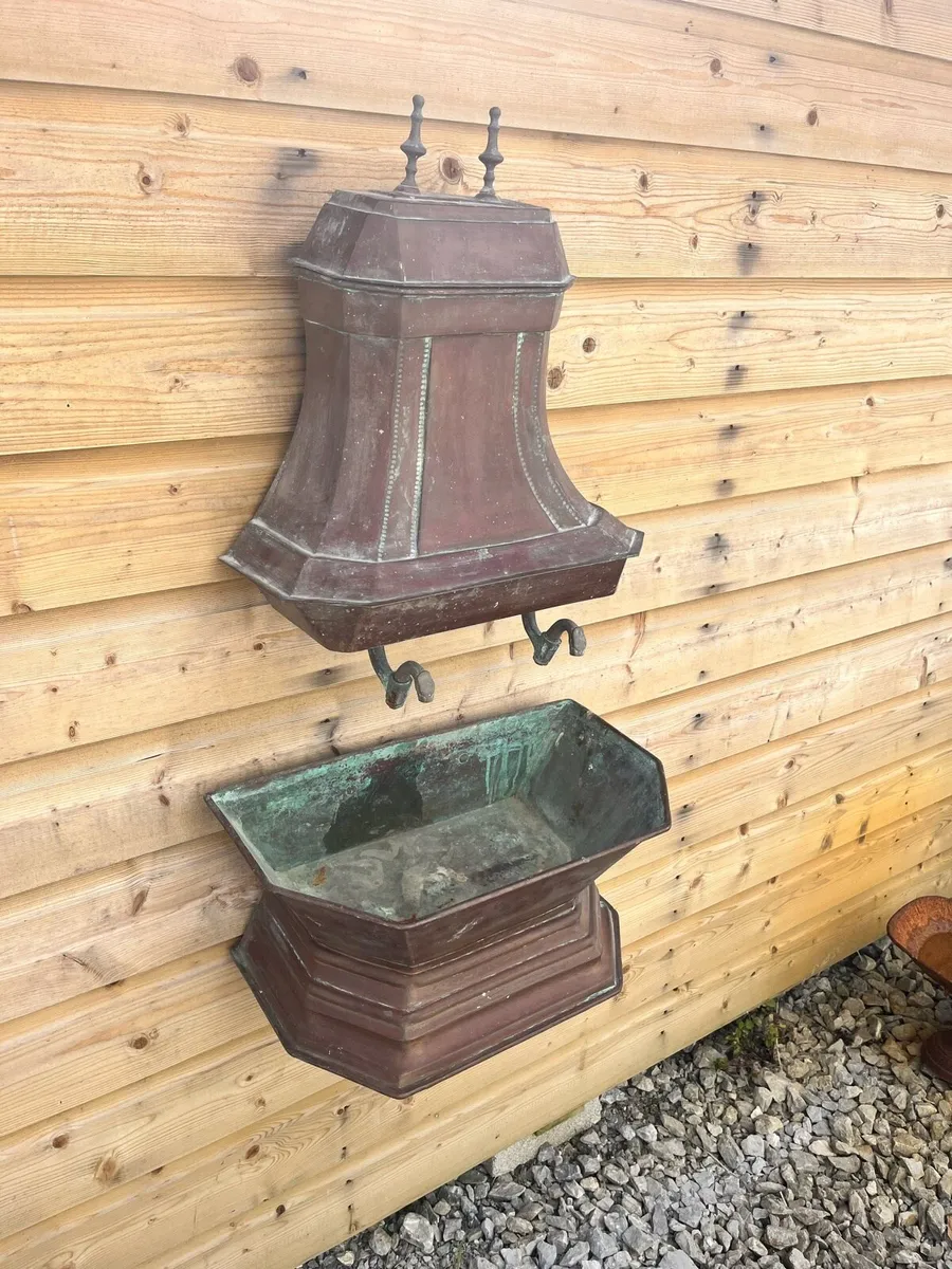 Antique French Copper Wall Fountain - Image 1