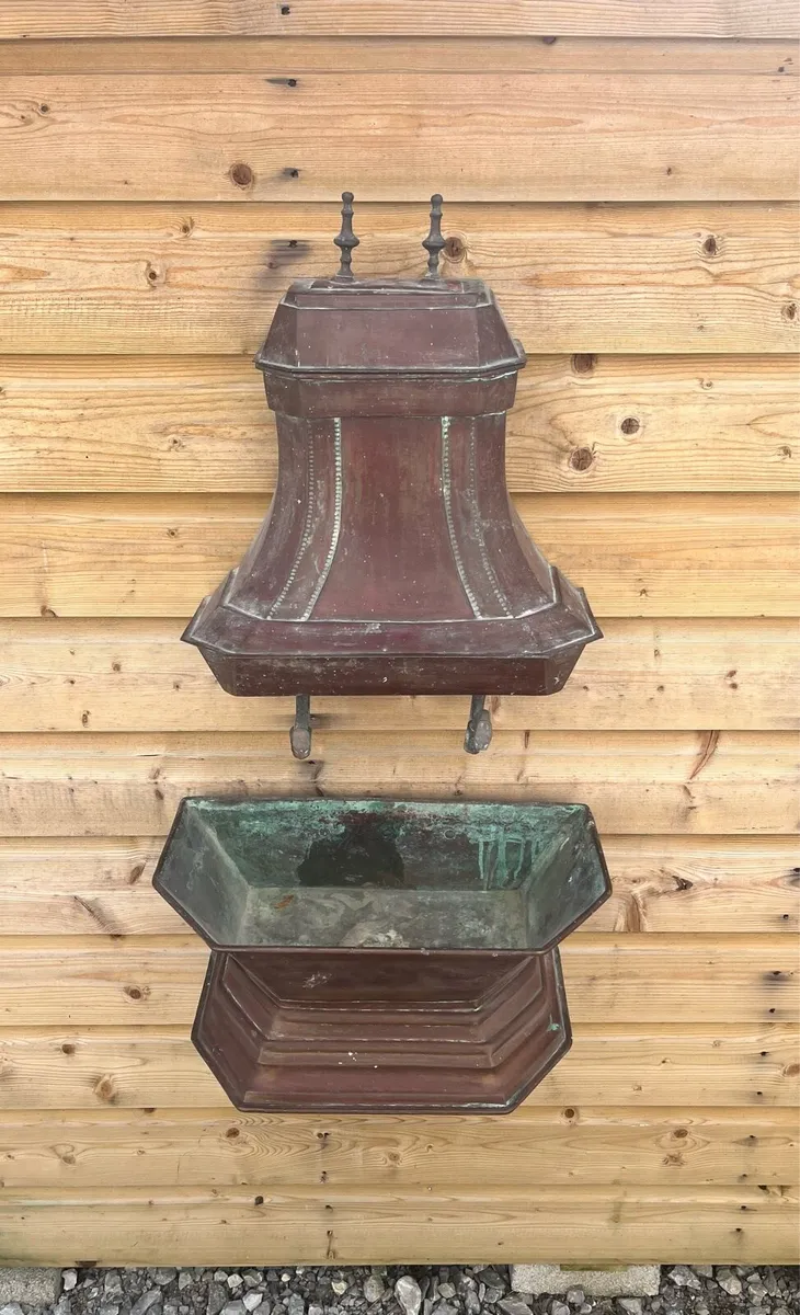 Antique French Copper Wall Fountain - Image 2