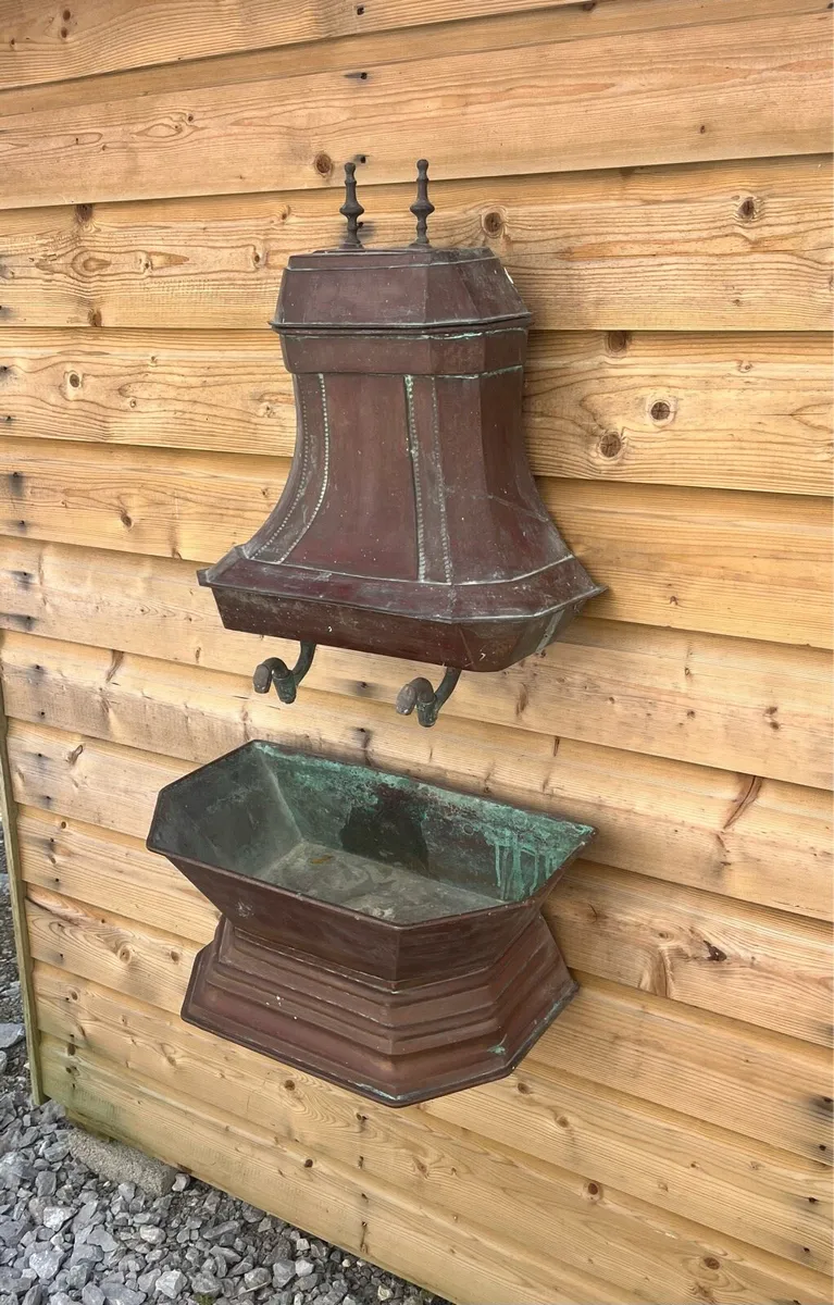 Antique French Copper Wall Fountain - Image 3