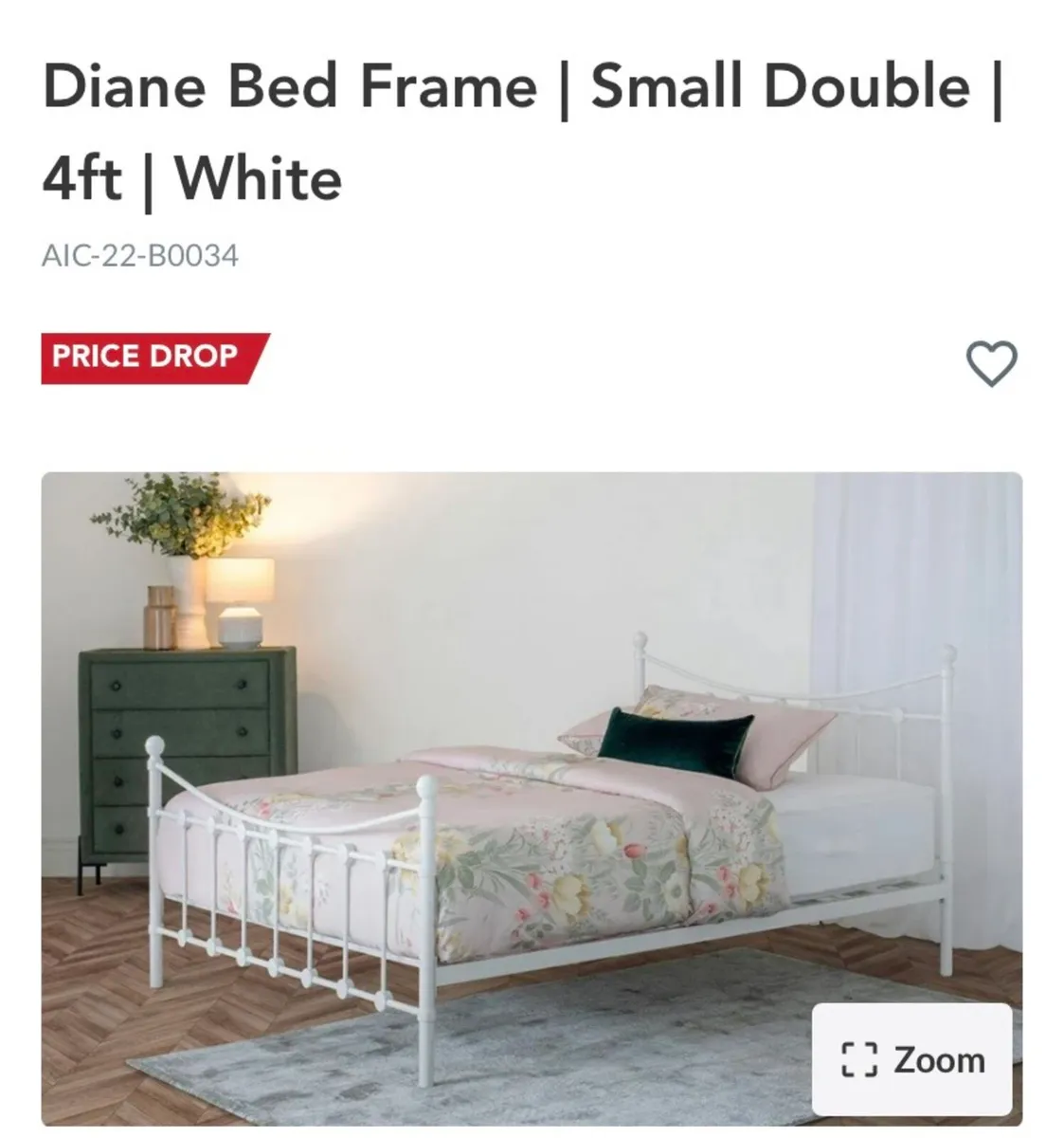 Bed Frame | Double | 4ft6 | White - Image 1