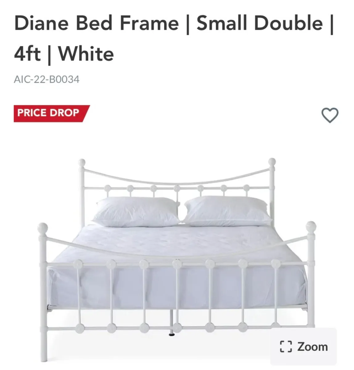 Bed Frame | Double | 4ft6 | White - Image 2