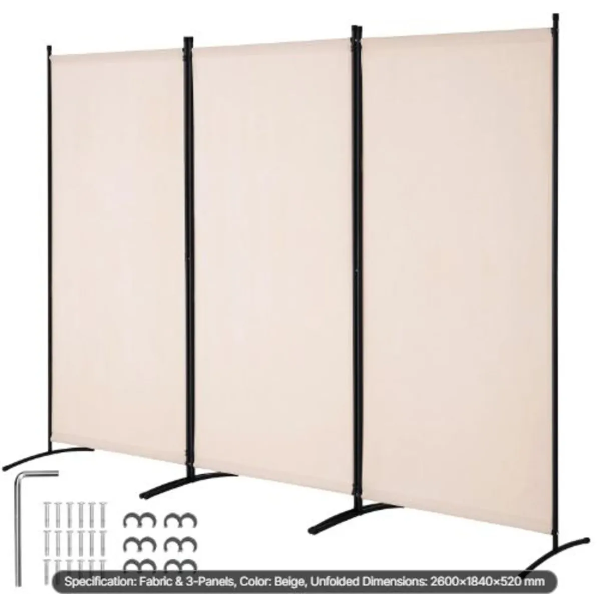 Room Divider, 3 Panels Room Divider, Folding - Image 1