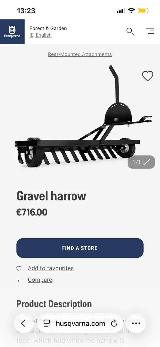 Gravel Rake and ride on mower hydraulic lift - Image 1