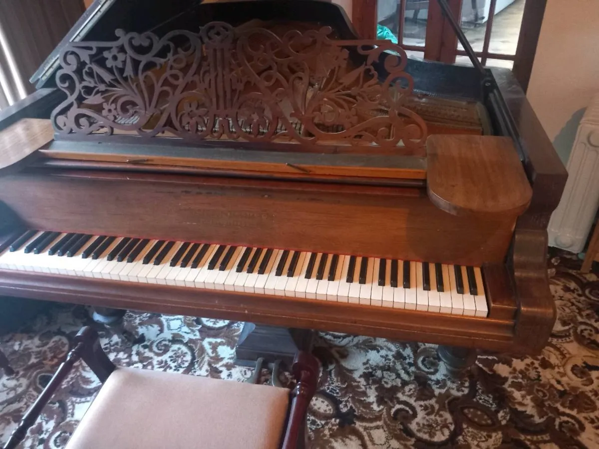 Schiedmayer baby grand piano, stool, v heavy - Image 3