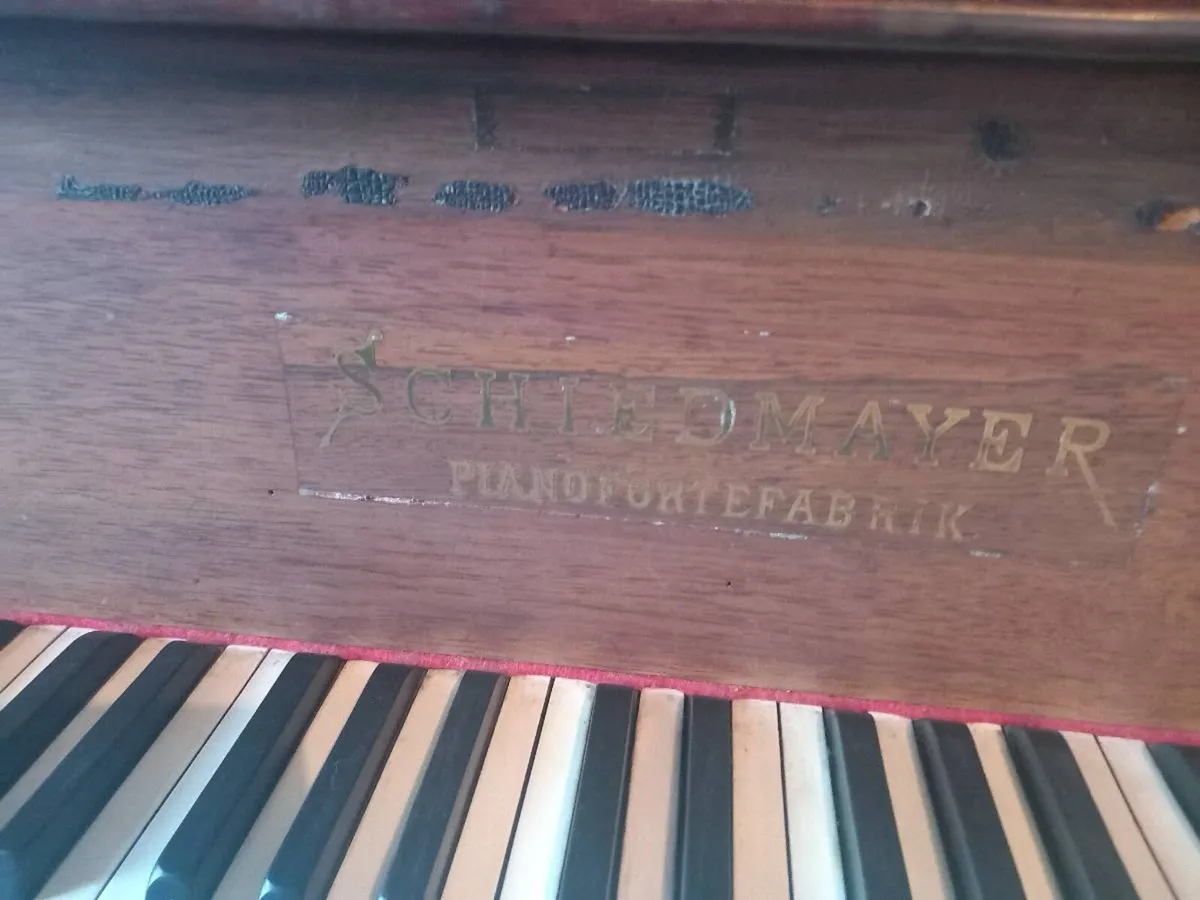 Schiedmayer baby grand piano, stool, v heavy - Image 4
